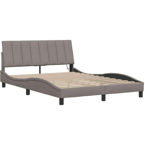  Okvir za krevet bez madraca smeđesivi 140 x 190 cm od tkanine Slike