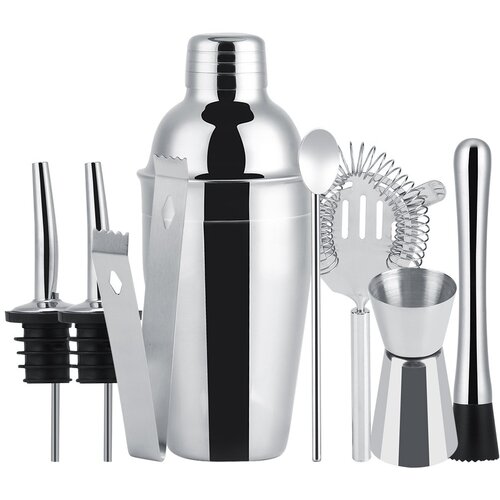 INF 8-delni koktajl set, barski set, shaker 550 ml - nerjaveče jeklo, srebrna, (21276093) Cene