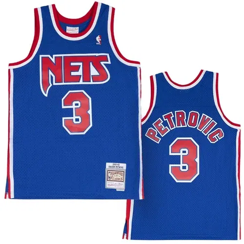 Mitchell And Ness muški Dražen Petrović 3 New Jersey Nets 1992-93 Mitchell & Ness Road Swingman dres
