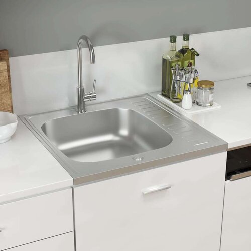  Sudoper s cjedilom srebrni 600 x 600 x 155 mm čelični Cijene