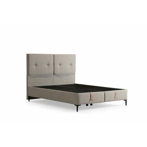 Hanah home Bade 140 x 200 - Beige Beige Double Bed Base & Headboard Cene