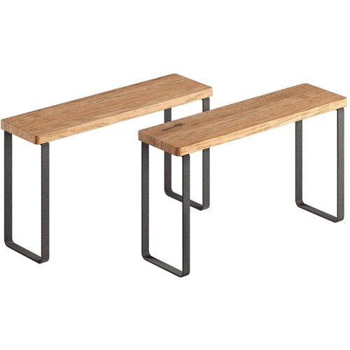 Metaltex Mat crne/u prirodnoj boji drvene dodatne kuhinjske police u setu 2 kom 27x8 cm York – Cijene