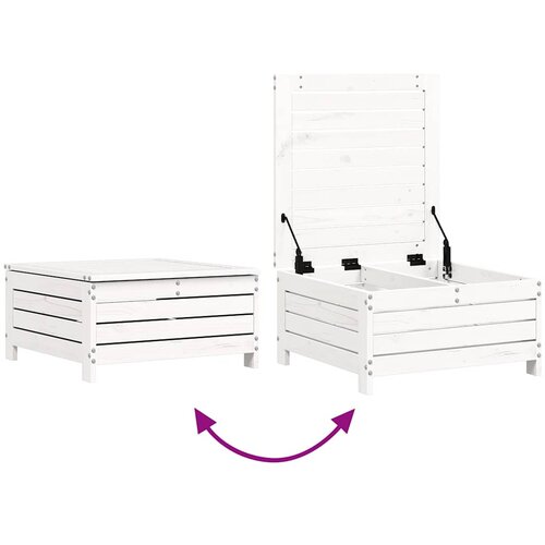  7-dijelni set vrtnih sofa bijeli od masivne borovine Slike