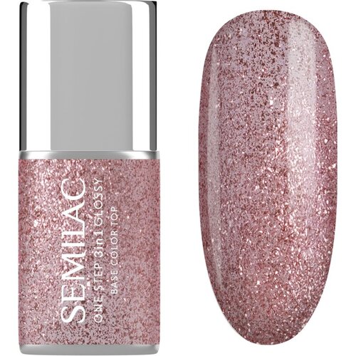 Semilac One Step 3in1 Glossy gel lak za nokte nijansa 250 Glitter Pink 7 ml Slike