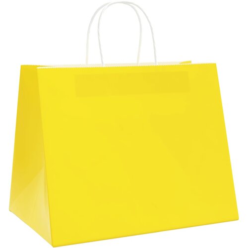  Papirnate vrećice 250 kom s ručkama žute 32x22x24 cm Slike
