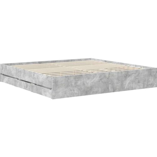  Okvir za krevet s ladicama Betonski sivi 200 x 200 cm Slike