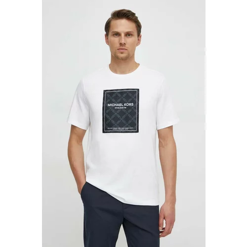 Michael Kors Pamučna majica za muškarce, boja: bijela, s tiskom