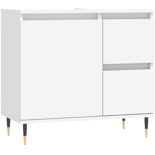 Maison Chic Kopalniška omarica - Kopalniški kabinet bela 65x33x60 cm inženirski les, (21795040) Cene