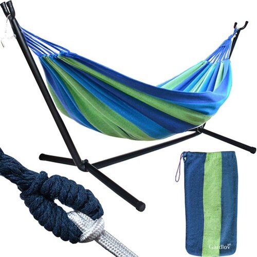 Gardlov viseća mreža 200x150 cm s čeličnim postoljem, nosivost 200 kg Slike