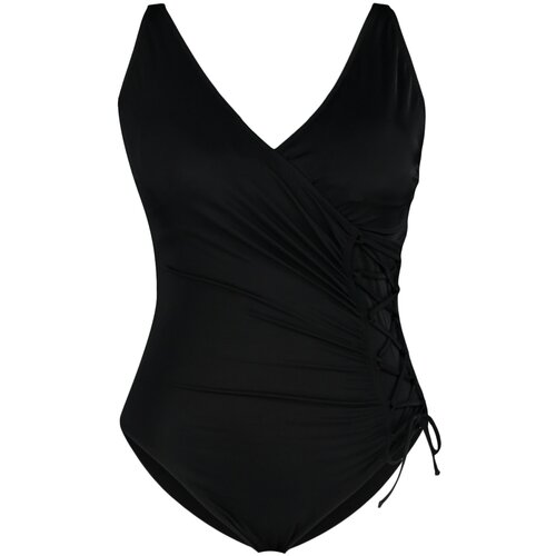 Trendyol Curve Plus Size Swimsuit - Black - Plain Slike