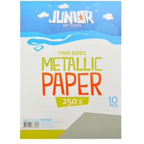 Junior jolly Metallic Paper, papir metalik, A4, 250g, 10K, odaberite nijansu Srebrna Slike