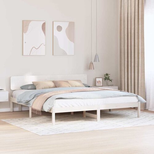  Krevetna konstrukcija Bijelo 180 x 200 cm Čvrsto borovo drvo Cijene