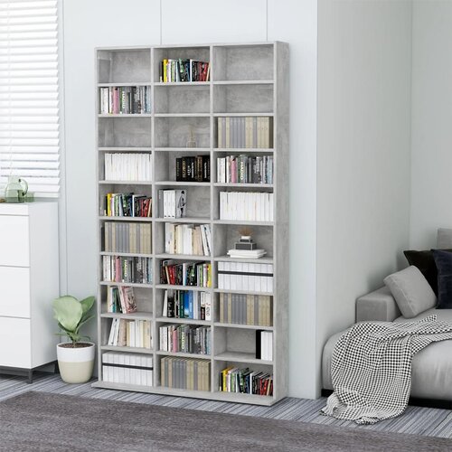Cd Omarica za CD plošče betonsko siva 102x23x177,5cm iverna plošča Cene