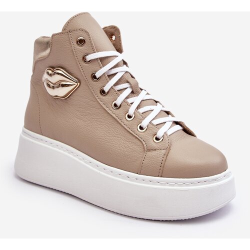 Kesi Women&amp;#039;s high zip sneakers Lemar Beige Katerin Slike