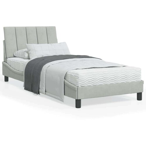 vidaXL Krevet s madracem svjetlosivi 90x190 cm baršunasti Cene