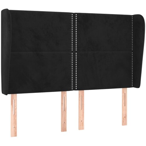 Maison Chic posteljno vzglavje - vzglavna omarica - nočna omarica z u&amp;scaron;esi črno 147x23x118/128 cm žamet, (21708722) Slike