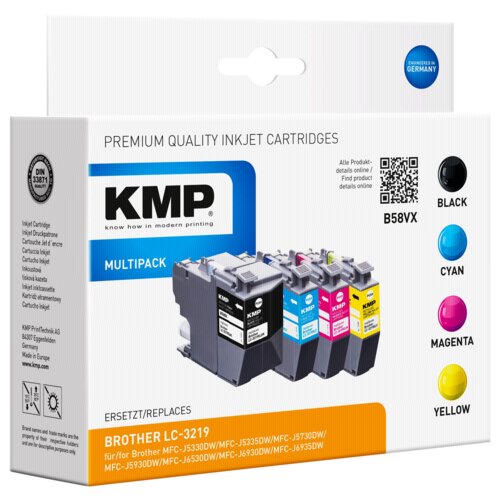 KMP B58VX Promo Pack BK/C/MY/Y comp. with Brother LC-3219VALDR Slike
