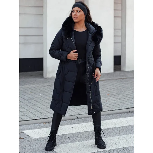 DStreet Women's winter quilted coat with hood ELENESS black