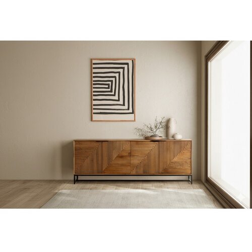 MOME Komoda od masivnog manga u prirodnoj boji 210x80x40 cm Nereida &amp;ndash; Slike
