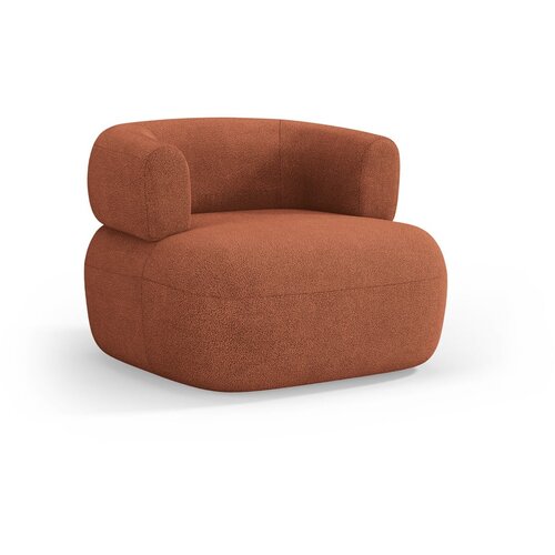 Micadoni Home Opečnato oranžen fotelj iz tkanine boucl&amp;eacute; Jenny &amp;ndash; Slike