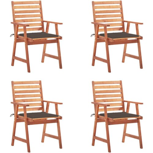 vidaXL Zunanji jedilni stoli 4 kosi z blazinami trden akacijev les, (20964834) Cene