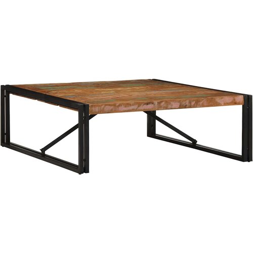 VidaXL Stolić za kavu vi&amp;scaron;ebojna 100x100x35cm masivnog obnovljenog drva Slike