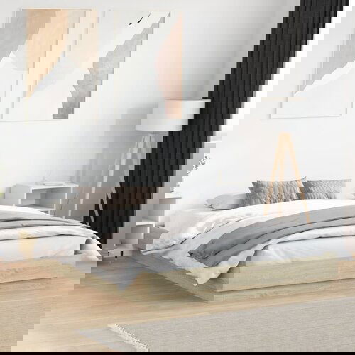 Furnova Posteljni okvir sonoma hrast 150x200 cm inženirski les, (21935166) Slike