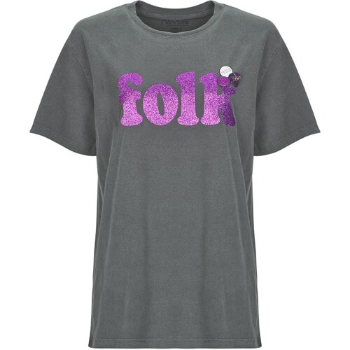 Newtone Majice s kratkimi rokavi TRUCKER FOLK Siva Slike