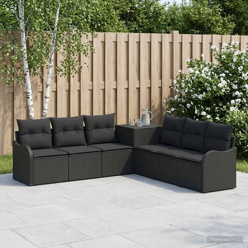  Set sofe 7 kom. Crna 121 x 62 x 69 cm Poli Rattan i čelik Cene