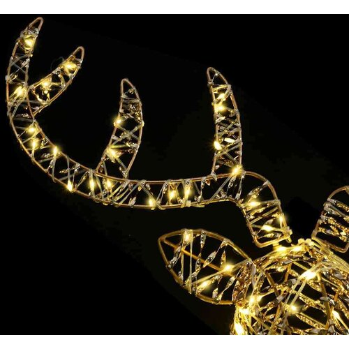 VidaXL Reindeer vuče saonice Topla bijela 60 cm Ratan Slike