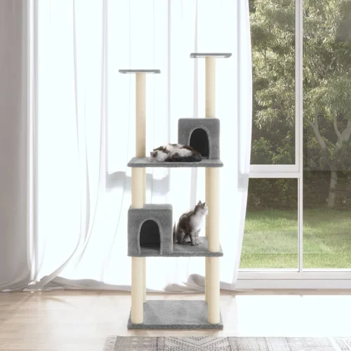 vidaXL Penjalica za mačke sa stupovima za grebanje svjetlosiva 141 cm