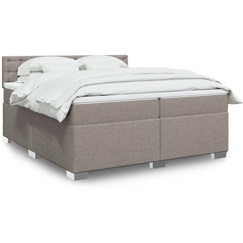  The Living Store Box spring postelja z vzmetnico taupe 200x200 cm blago - Box Spring Postelja, (21497090) Cene