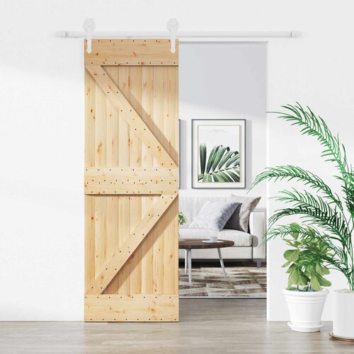  Klizna vrata Prirodna i bijela 70 x 210 cm Čvrsta borovina Smeđa 183 x 5.5 x 210 cm Slike