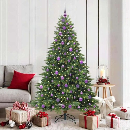 vidaXL Umestno božično drevo med 300 LED Zelena 180 cm PE in PVC Cene