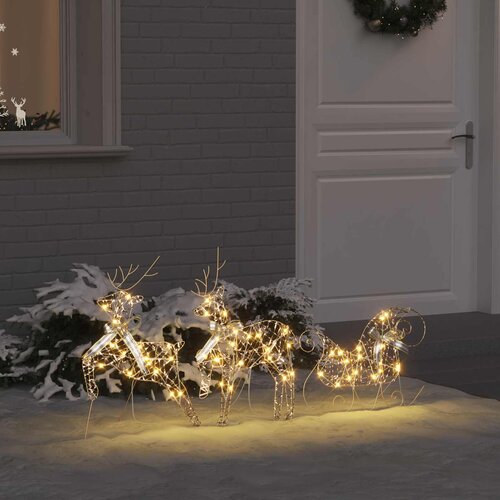  LED Riječni jeleni s 60 LED svjetlima 3 pcs Topla bijela PET Cijene