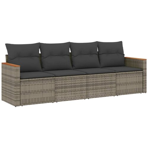  4-dijelni set vrtnih sofa od poliratana s jastucima Slike