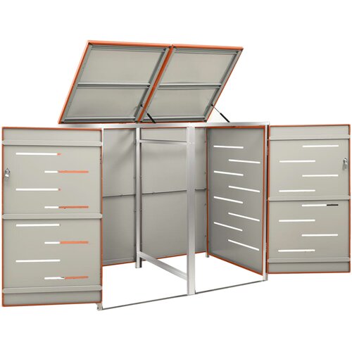  Spremi&amp;scaron;te za dvije kante za smeće 138 x 77,5 x 112,5 cm čelično Slike