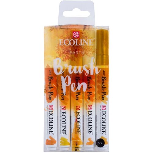  Vodene olovke Ecoline Brush Pen Earth | Set od 5 komada (Royal Talens) KORIŠTENO Cijene