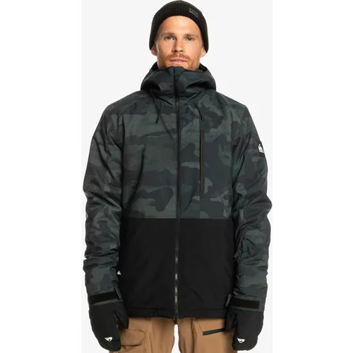 Quiksilver MISSION PRINTED BLOCK Muška skijaška jakna, crna, veličina