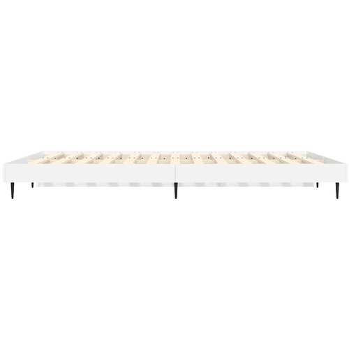  Okvir za krevet visoki sjaj bijeli 140x190 cm konstruirano drvo Slike