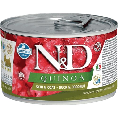 N&d Quinoa Mini Skin and Coat, Kinoa i Pačetina, 140 g Slike