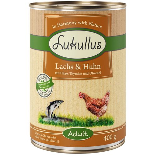 Lukullus Ekonomično pakiranje 24 x 400 g - Losos i piletina Slike