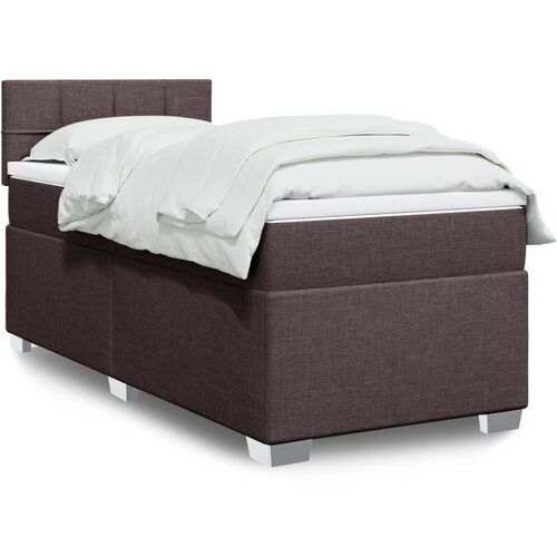 The Living Store Box spring postelja z vzmetnico temno rjava 100x200 cm blago - Box Spring Postelja, (21515682) Slike