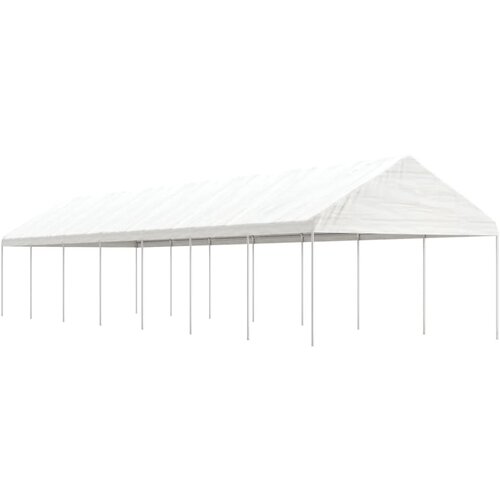 VidaXL Sjenica s krovom bijela 15 61 x 4 08 x 3 22 m polietilen Slike