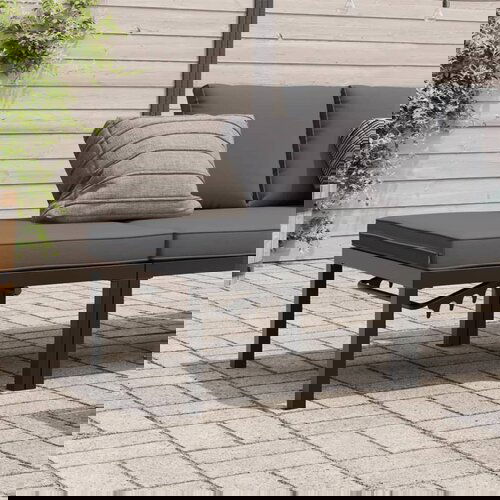 VidaXL Vrtni stolček z blazino črn aluminij Slike