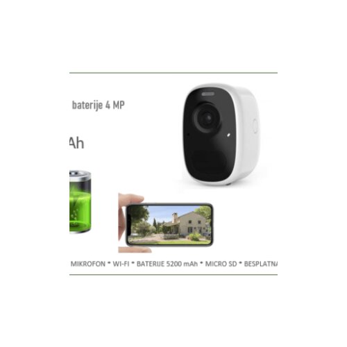 Bežična IP Kamera na baterije 4MP 2.8mm 9600 mAh Slike