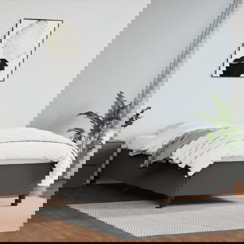 VidaXL Posteljni okvir siv 90x190 cm umetno usnje Slike