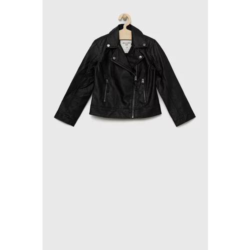 Abercrombie & Fitch Otroška biker jakna črna barva