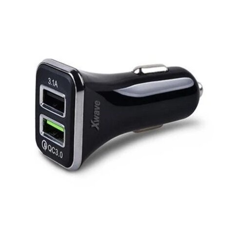 X Wave Auto punjač, 2xUSB, 3A, C22-2, crna Slike