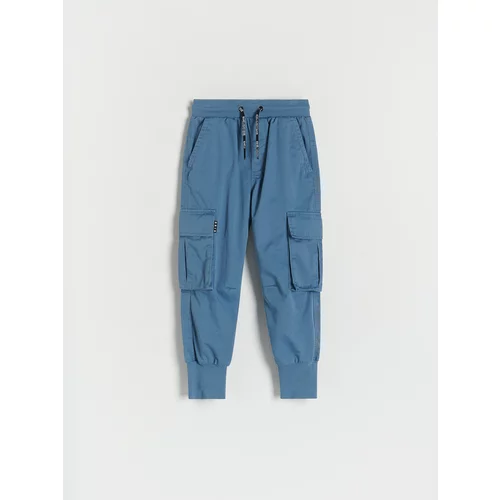 Reserved - Cargo jogger hlače od tkanine - plava